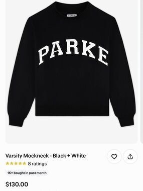Parker Black Sweatshirt with White Arch Logo